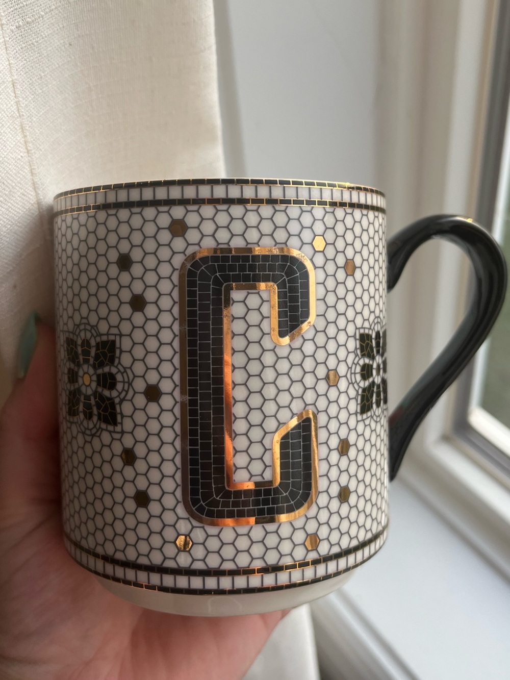Anthropologie Bistro Margot Tile Mug
